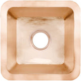 Linkasink - Smooth Small Square 3.5'' drain opening - Satin Unlacquered Rose Gold,Copper