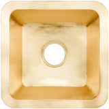 Linkasink - Smooth Small Square 3.5'' drain opening - Satin Unlacquered Brass