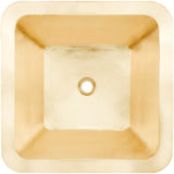 Linkasink - Smooth Large Square 1.5'' drain opening - Satin Unlacquered Brass