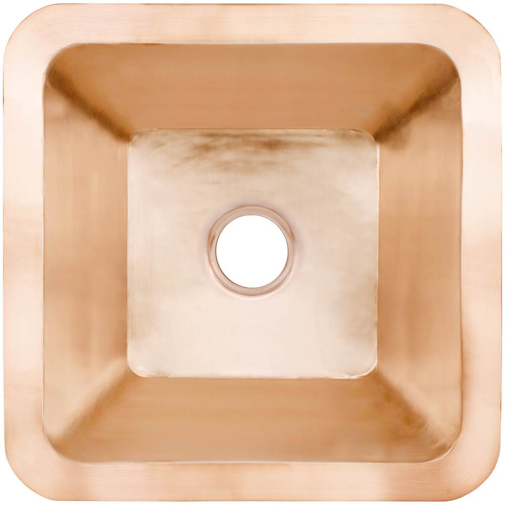 Linkasink - Smooth Large Square 3.5'' drain opening - Satin Unlacquered Rose Gold,Copper