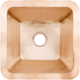 Linkasink - Smooth Large Square 3.5'' drain opening - Satin Unlacquered Rose Gold,Copper