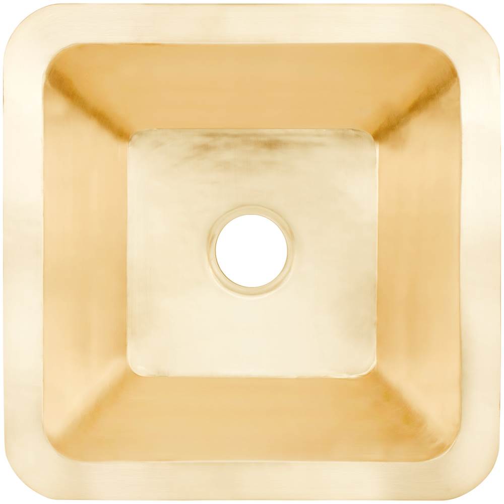 Linkasink - Smooth Large Square 3.5'' drain opening - Satin Unlacquered Brass