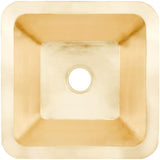 Linkasink - Smooth Large Square 3.5'' drain opening - Satin Unlacquered Brass