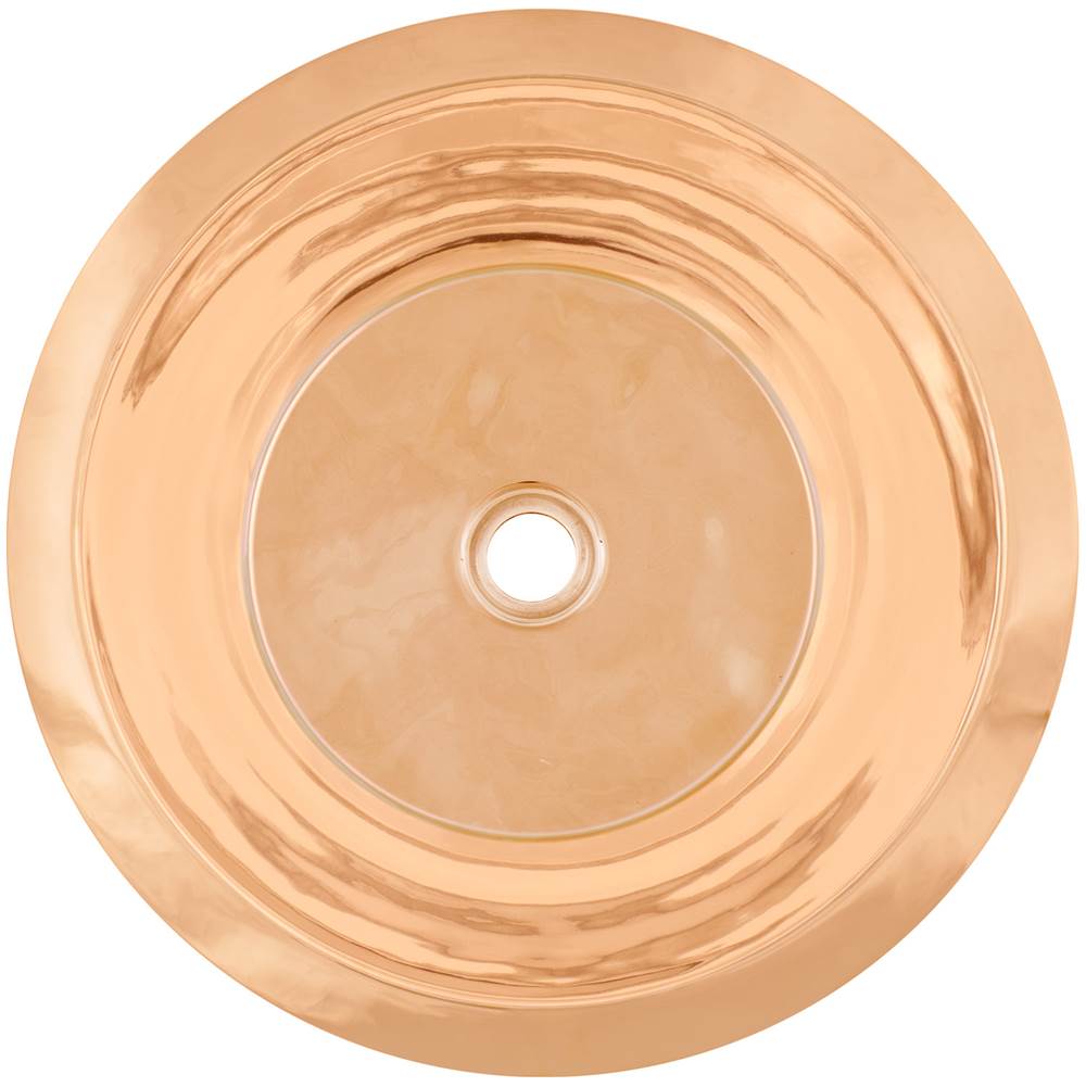 Linkasink - Smooth Small Round Flat Bottom Bar/Utility, 1.5'' drain opening - Polished Unlacquered Rose Gold