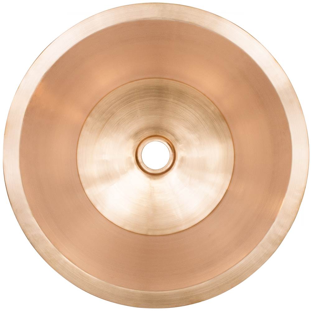 Linkasink - Smooth Small Round Flat Bottom Bar/Utility, 1.5'' drain opening - Satin Unlacquered Rose Gold