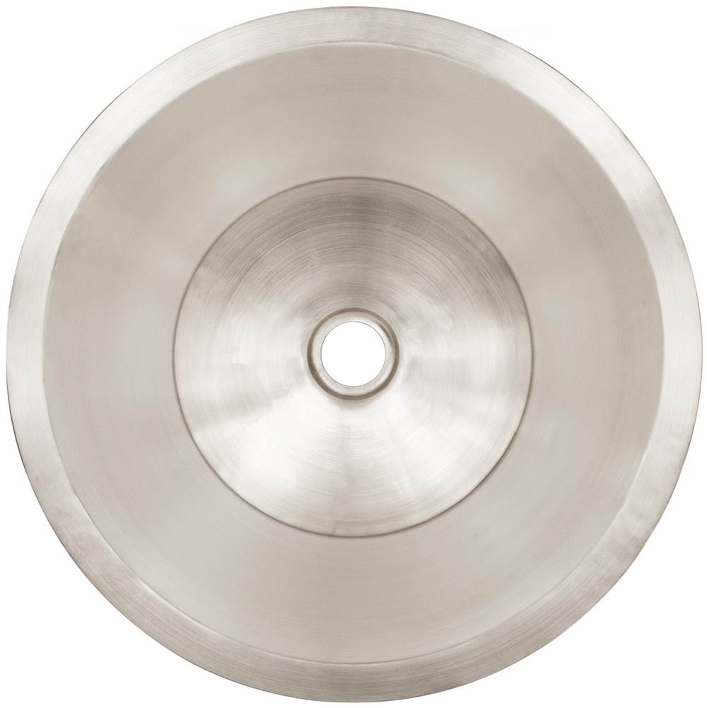 Linkasink - Smooth Small Round Flat Bottom Bar/Utility, 1.5'' drain opening - Satin Stainless Steel
