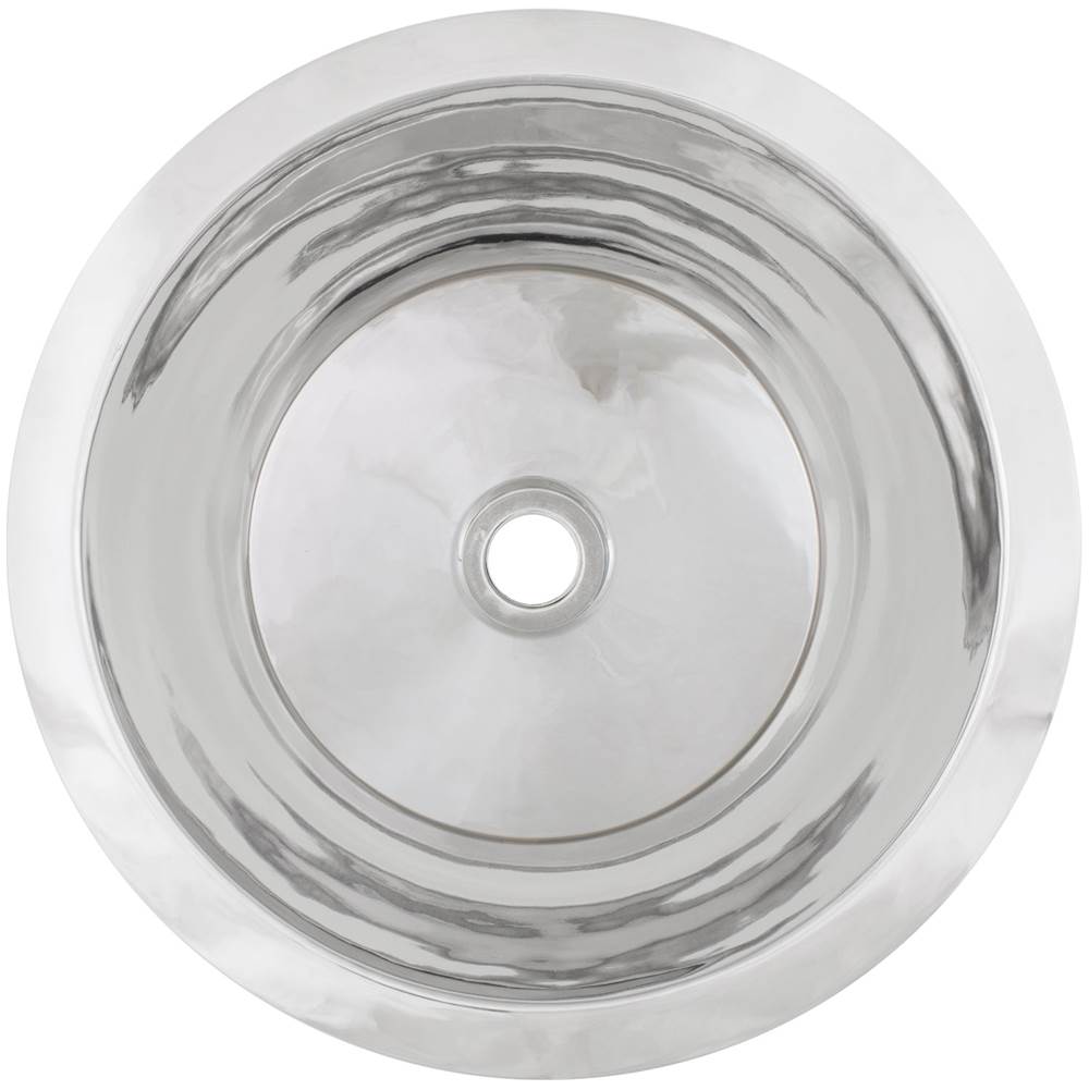 Linkasink - Smooth Small Round Flat Bottom Bar/Utility, 2'' drain opening - Polished Stainless Steel