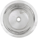 Linkasink - Smooth Small Round Flat Bottom Bar/Utility, 2'' drain opening - Polished Stainless Steel