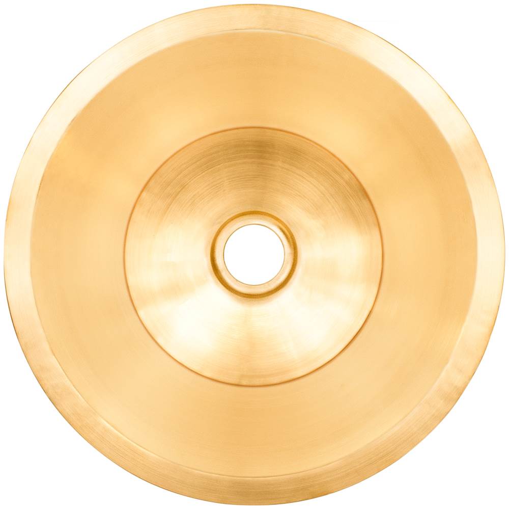 Linkasink - Smooth Small Round Flat Bottom Bar/Utility, 2'' drain opening - Satin Unlacquered Brass