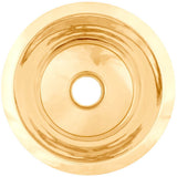 Linkasink - Smooth Small Round Flat Bottom Bar/Utility, 3.5'' drain opening - Polished Unlacquered Brass