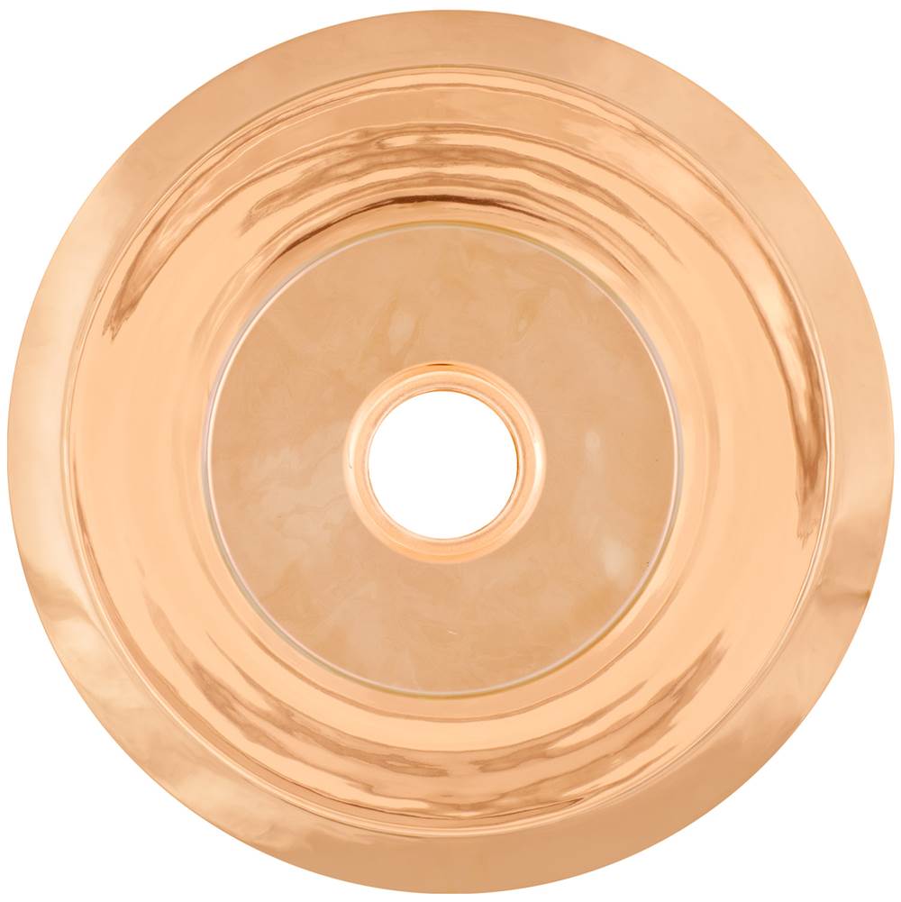 Linkasink - Smooth Small Round Flat Bottom Bar/Utility, 3.5'' drain opening - Polished Unlacquered Rose Gold