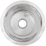 Linkasink - Smooth Small Round Flat Bottom Bar/Utility, 3.5'' drain opening - Polished Stainless Steel