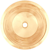 Linkasink - Smooth Large Round Flat Bottom Bar/Utility, 2'' drain opening - Polished Unlacquered Brass