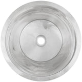 Linkasink - Smooth Large Round Flat Bottom Bar/Utility, 2'' drain opening - Polished Stainless Steel