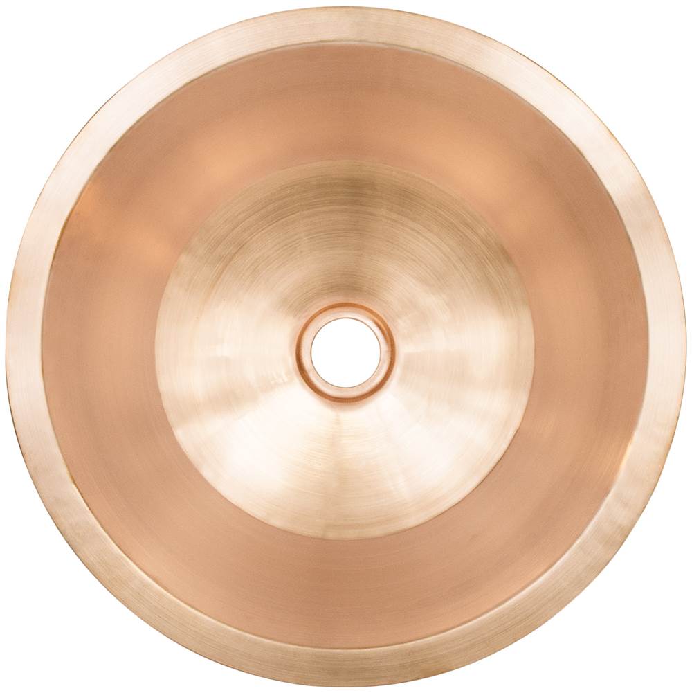 Linkasink - Smooth Large Round Flat Bottom Bar/Utility, 2'' drain opening - Satin Unlacquered Rose Gold