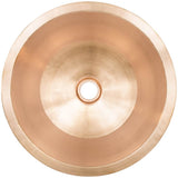 Linkasink - Smooth Large Round Flat Bottom Bar/Utility, 2'' drain opening - Satin Unlacquered Rose Gold