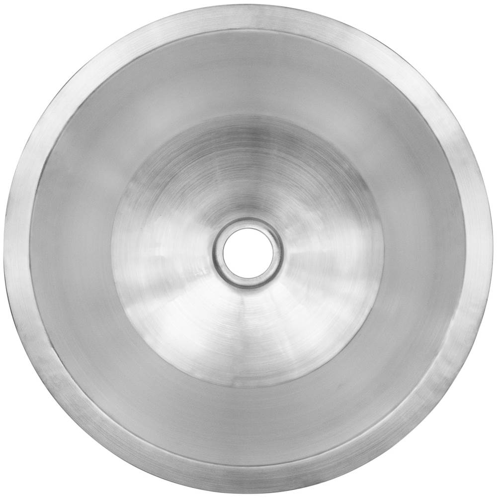 Linkasink - Smooth Large Round Flat Bottom Bar/Utility, 2'' drain opening - Satin Stainless Steel