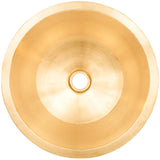 Linkasink - Smooth Large Round Flat Bottom Bar/Utility, 2'' drain opening - Satin Unlacquered Brass