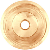 Linkasink - Smooth Large Round Flat Bottom Bar/Utility, 3.5'' drain opening - Polished Unlacquered Brass