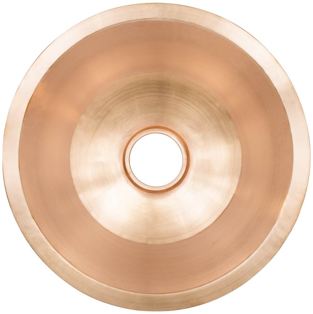 Linkasink - Smooth Large Round Flat Bottom Bar/Utility, 3.5'' drain opening - Satin Unlacquered Rose Gold