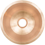 Linkasink - Smooth Large Round Flat Bottom Bar/Utility, 3.5'' drain opening - Satin Unlacquered Rose Gold