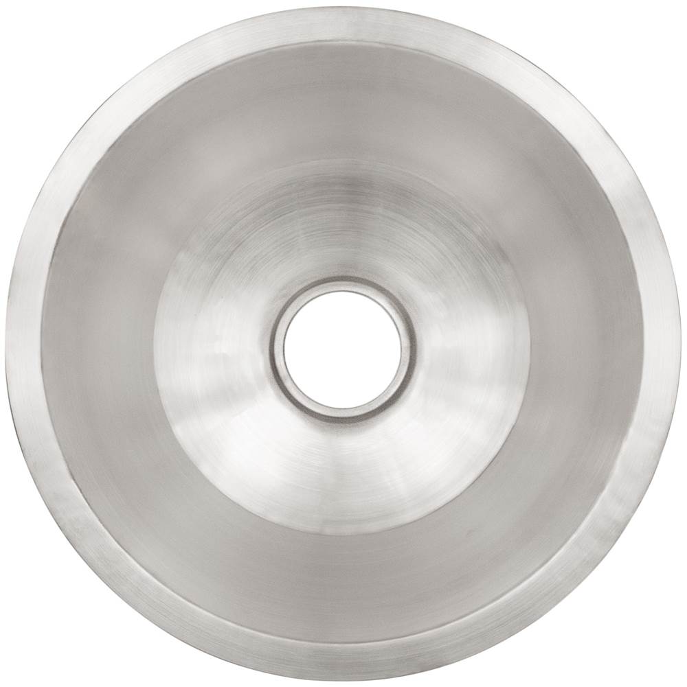 Linkasink - Smooth Large Round Flat Bottom Bar/Utility, 3.5'' drain opening - Satin Stainless Steel