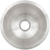 Linkasink - Smooth Large Round Flat Bottom Bar/Utility, 3.5'' drain opening - Satin Stainless Steel