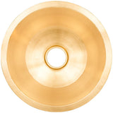 Linkasink - Smooth Large Round Flat Bottom Bar/Utility, 3.5'' drain opening - Satin Unlacquered Brass