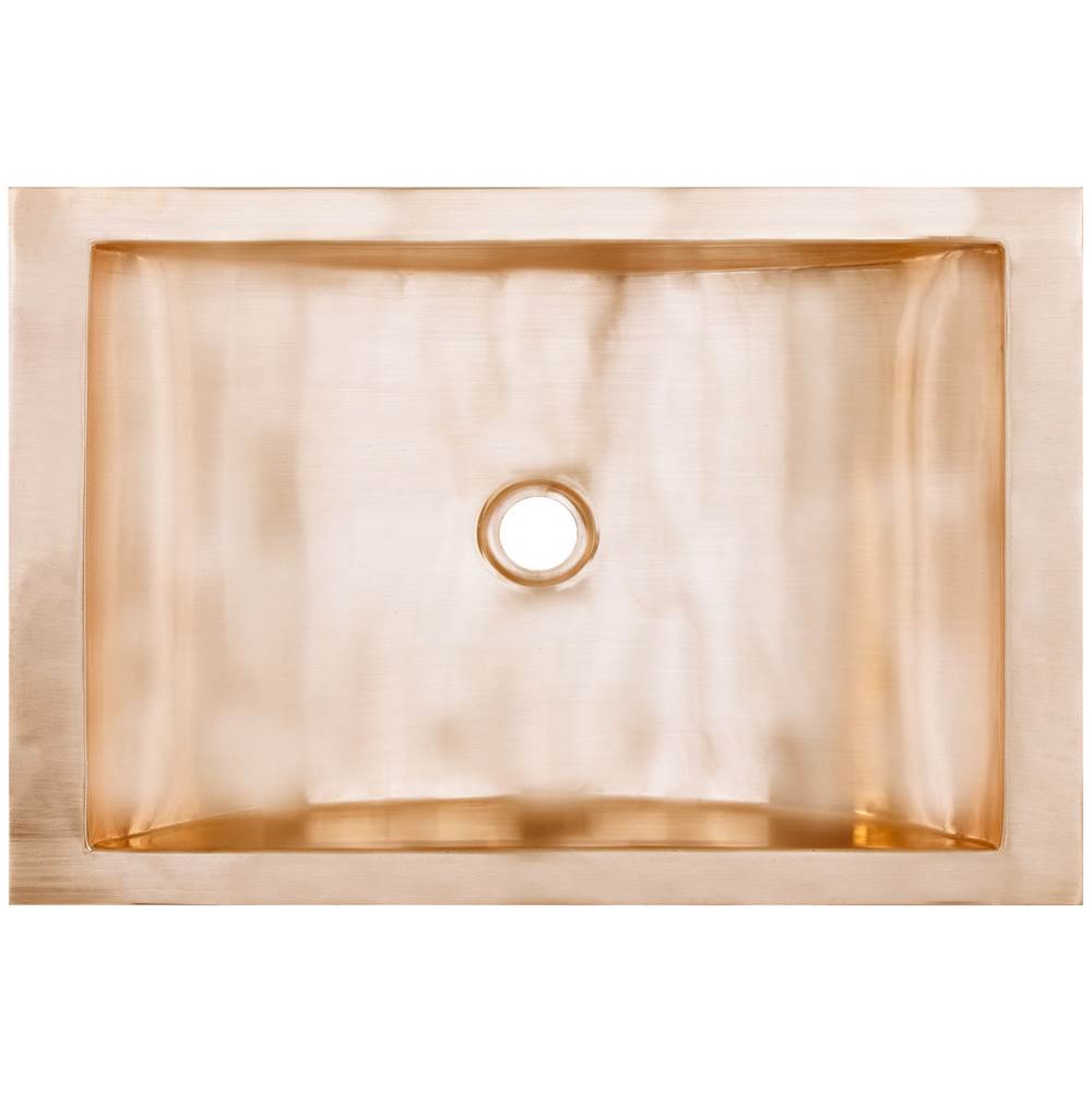 Linkasink - Smooth Rectangular Crescent - Satin Unlacquered Rose Gold