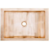 Linkasink - Smooth Rectangular Crescent - Satin Unlacquered Rose Gold