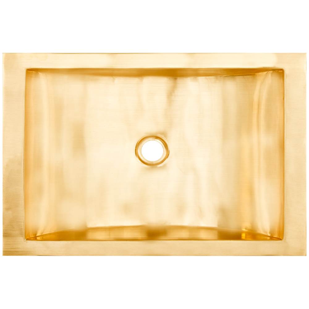 Linkasink - Smooth Rectangular Crescent - Satin Unlacquered Brass