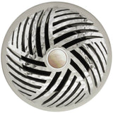 Linkasink - Herringbone Grid with Mother of Pearl Screw - Polished Hammered Stainless Steel