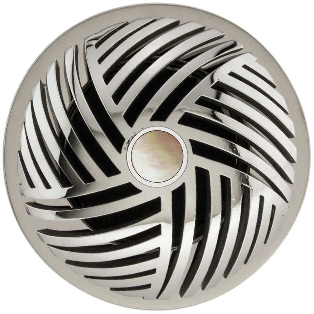 Linkasink - Herringbone Grid with Mother of Pearl Screw - Polished Smooth Stainless Steel