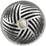 Linkasink - Herringbone Grid with Mother of Pearl Screw - Satin Hammered Stainless Steel