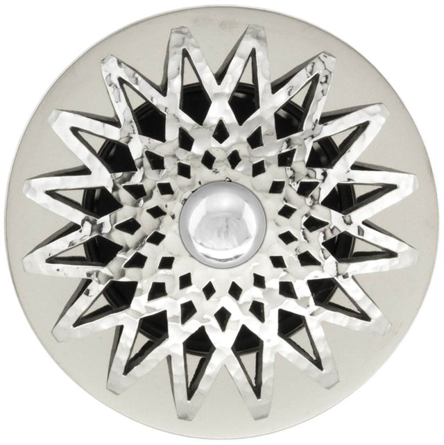 Linkasink - Star Grid with Sphere Screw - Polished Hammered Stainless Steel