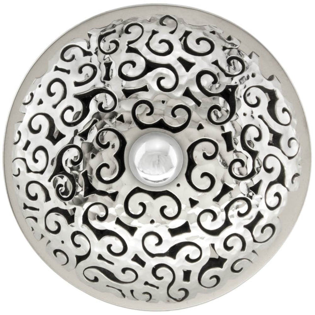Linkasink - Swirl Grid with Sphere Screw - Polished Hammered Stainless Steel