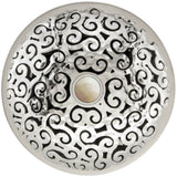 Linkasink - Swirl Grid with Mother of Pearl Screw - Polished Hammered Stainless Steel