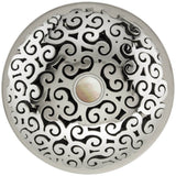 Linkasink - Swirl Grid with Mother of Pearl Screw - Polished Smooth Stainless Steel