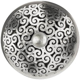 Linkasink - Swirl Grid with Sphere Screw - Satin Hammered Stainless Steel