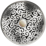Linkasink - Swirl Grid with Mother of Pearl Screw - Satin Hammered Stainless Steel