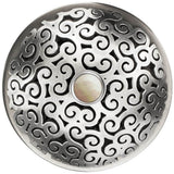 Linkasink - Swirl Grid with Mother of Pearl Screw - Satin Smooth Stainless Steel
