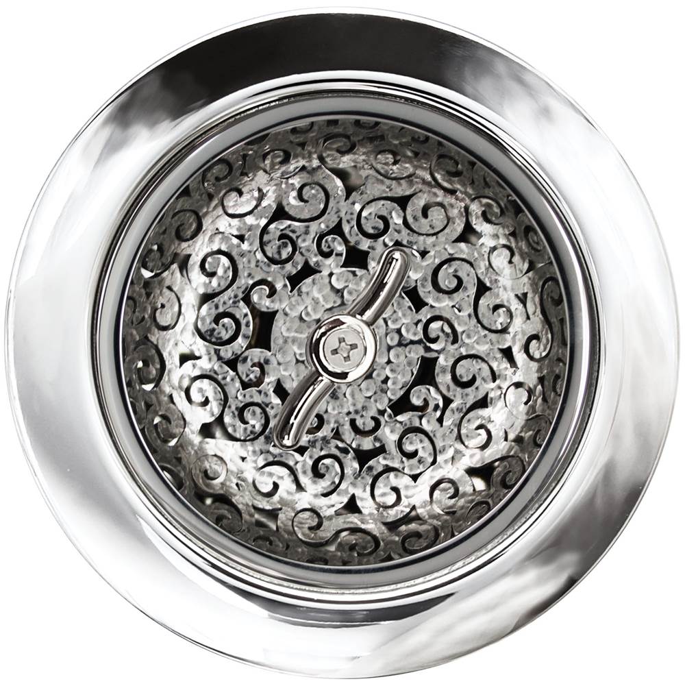 Linkasink - Swirl Basket with Twist Nut - Polished Hammered Finish