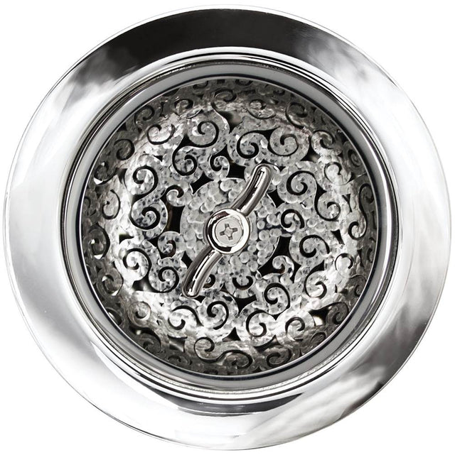 Linkasink - Swirl Basket with Twist Nut - Polished Hammered Finish