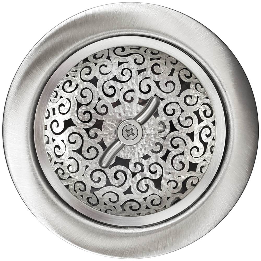 Linkasink - Swirl Basket with Twist Nut - Satin Hammered Finish