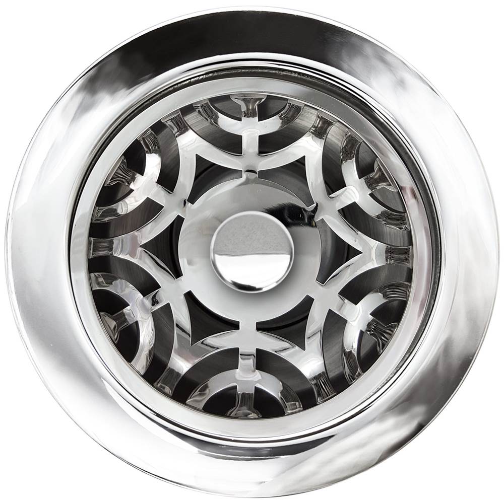 Linkasink - Maze Disposal Flange with Decorative Basket Strainer Stopper - Polished Smooth Finish