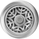 Linkasink - Maze Disposal Flange with Decorative Basket Strainer Stopper - Satin Hammered Finish