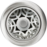 Linkasink - Maze Disposal Flange with Decorative Basket Strainer Stopper - Satin Smooth Finish