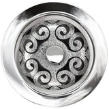 Linkasink - Hawaiian Quilt Disposal Flange with Decorative Basket Strainer Stopper - Polished Hammered Finish