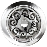 Linkasink - Hawaiian Quilt Disposal Flange with Decorative Basket Strainer Stopper - Polished Smooth Finish
