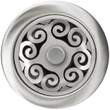 Linkasink - Hawaiian Quilt Disposal Flange with Decorative Basket Strainer Stopper - Satin Smooth Finish